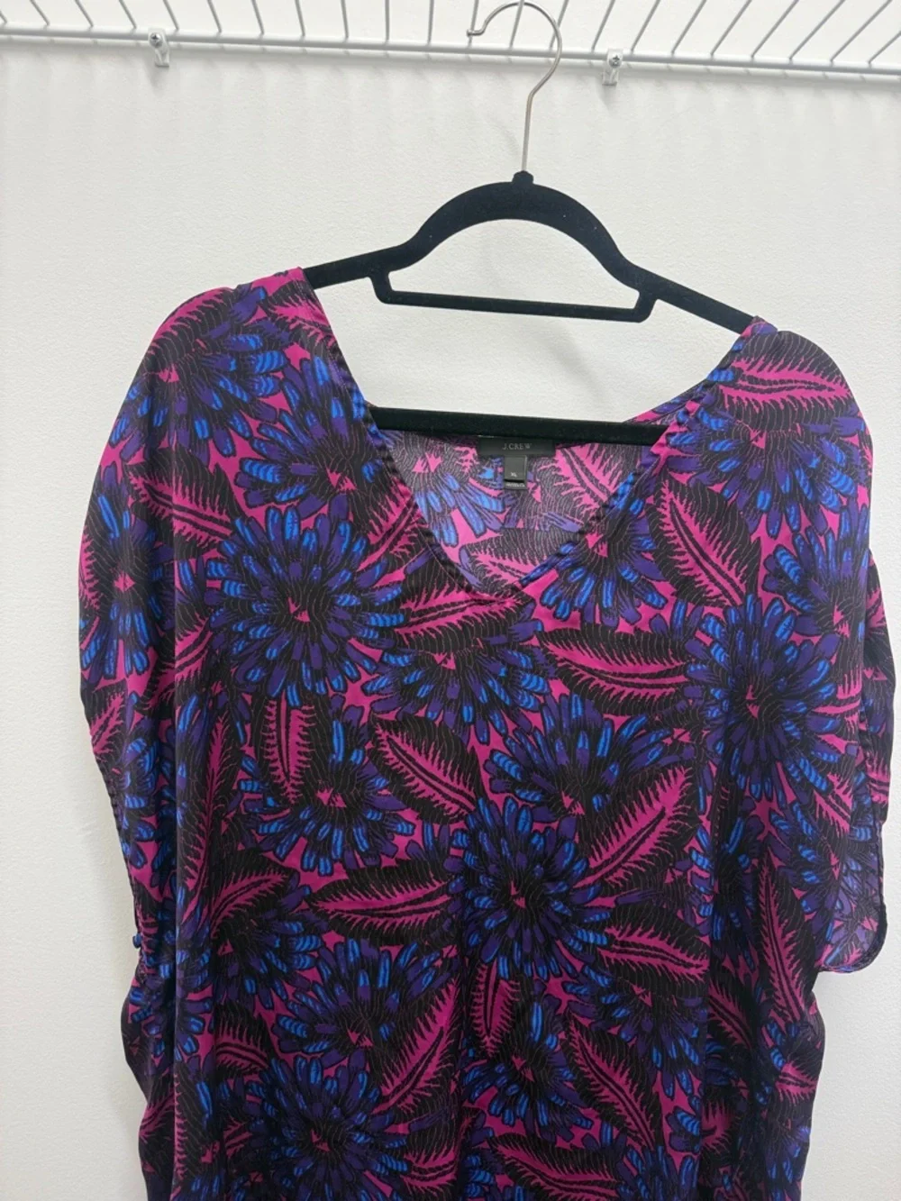 J Crew Midnight floral cocoon top, XL